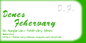 denes fehervary business card